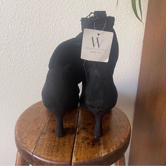 Worthington Size 11 Elegant Black Suede Women's Ankle Boots - Picture 2 of 8